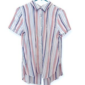 EUC Harper Heritage Red and Blue Striped Casual Shirt